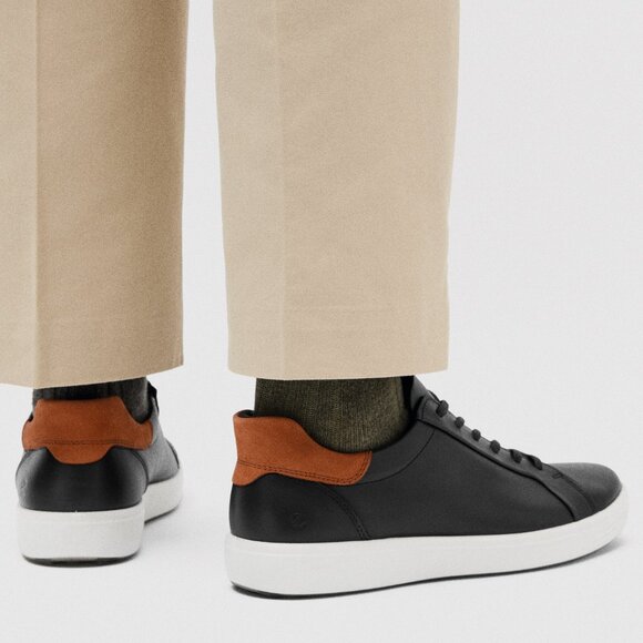 Ecco Men's Soft 7 Leather Sneaker Black Sz 9 US - Picture 1 of 9